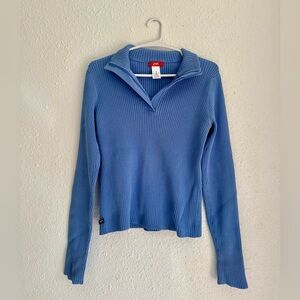 Anne Klein Sport Light Blue Ribbed Top